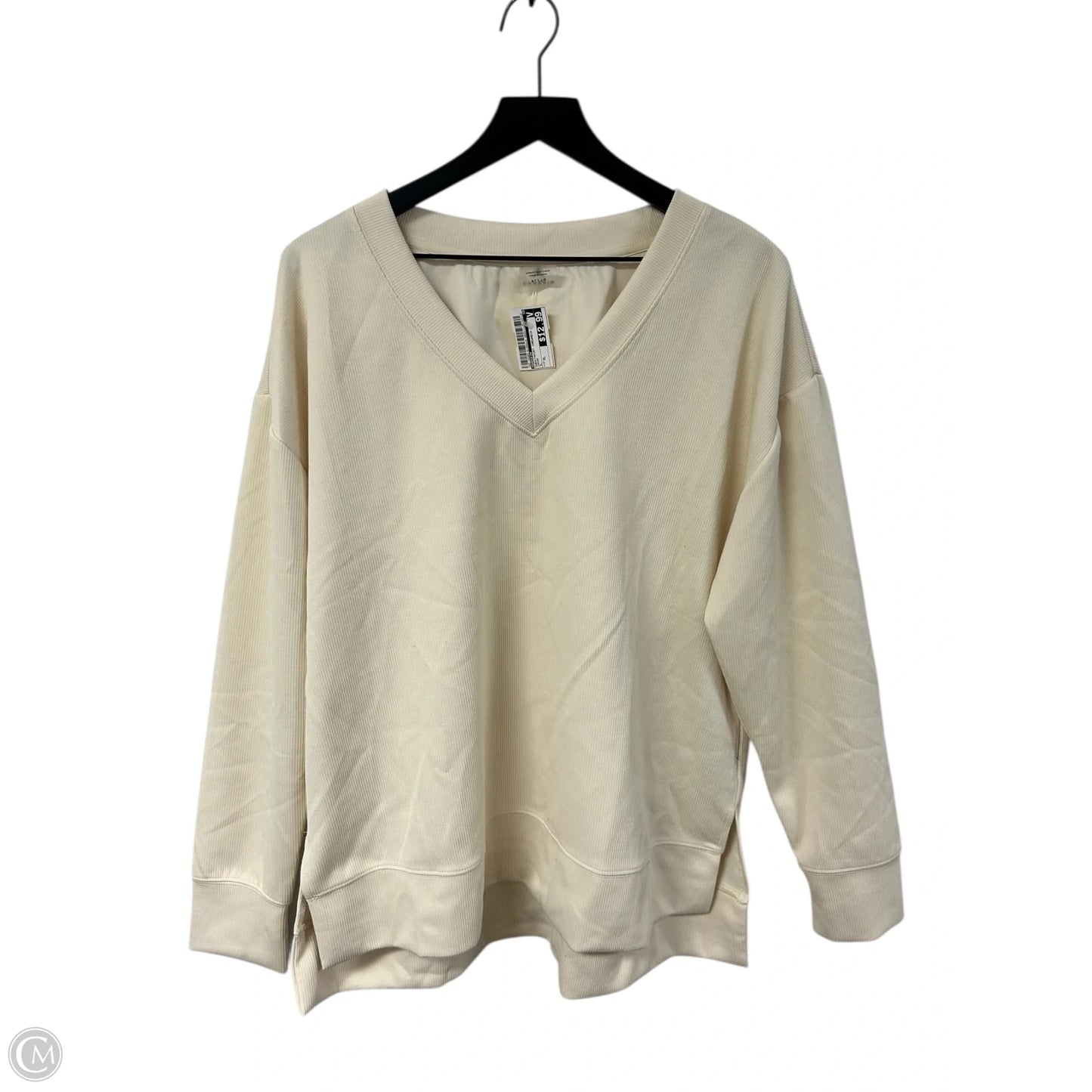 Sweatshirt Crewneck By Danskin In Cream, Size: Xl