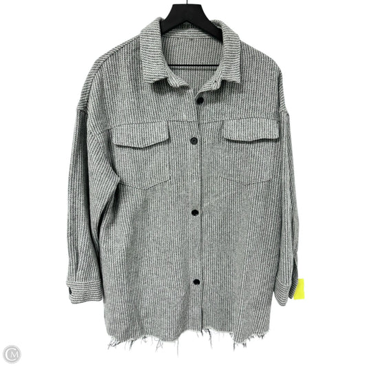 Jacket Shirt By Clothes Mentor In Grey, Size: L