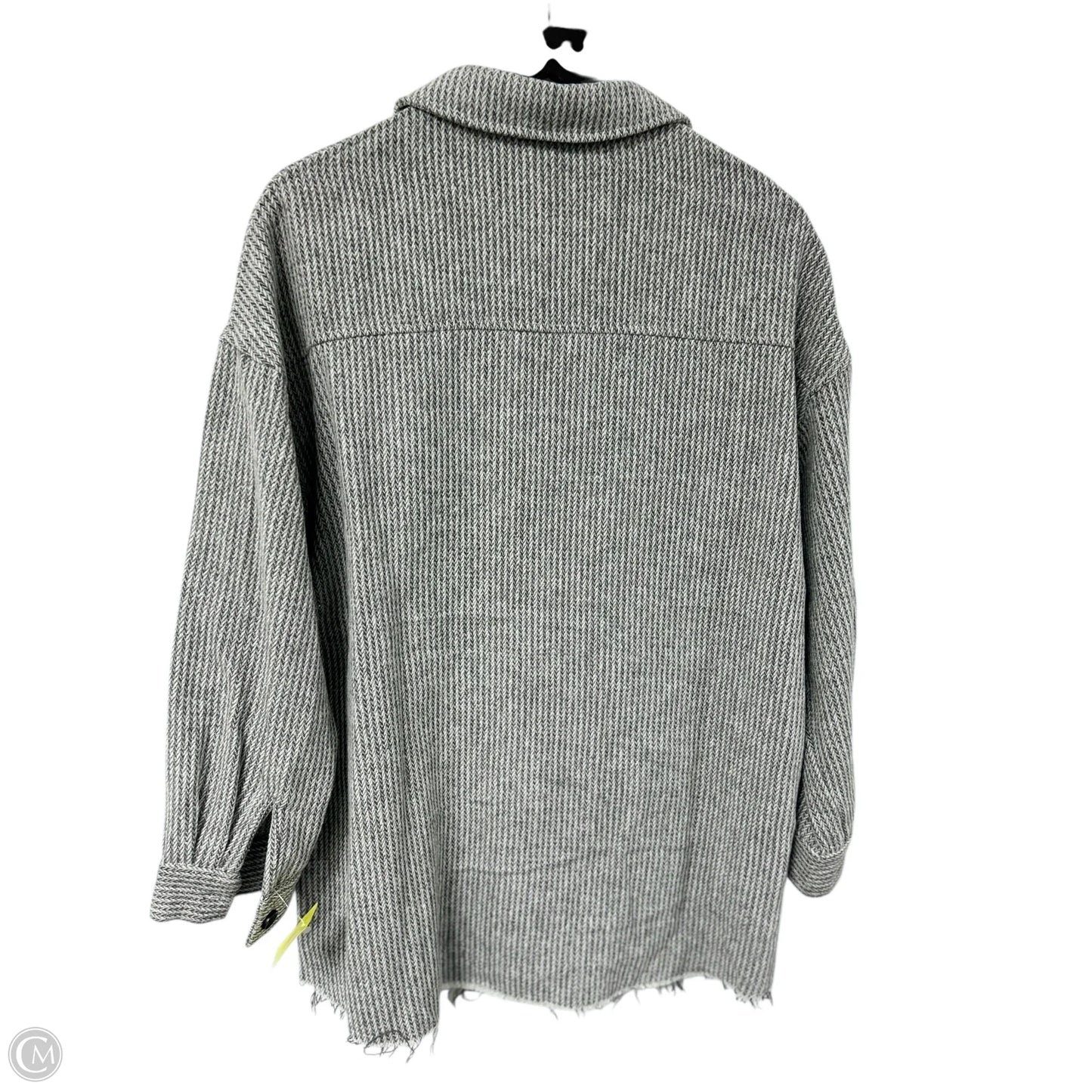 Jacket Shirt By Clothes Mentor In Grey, Size: L