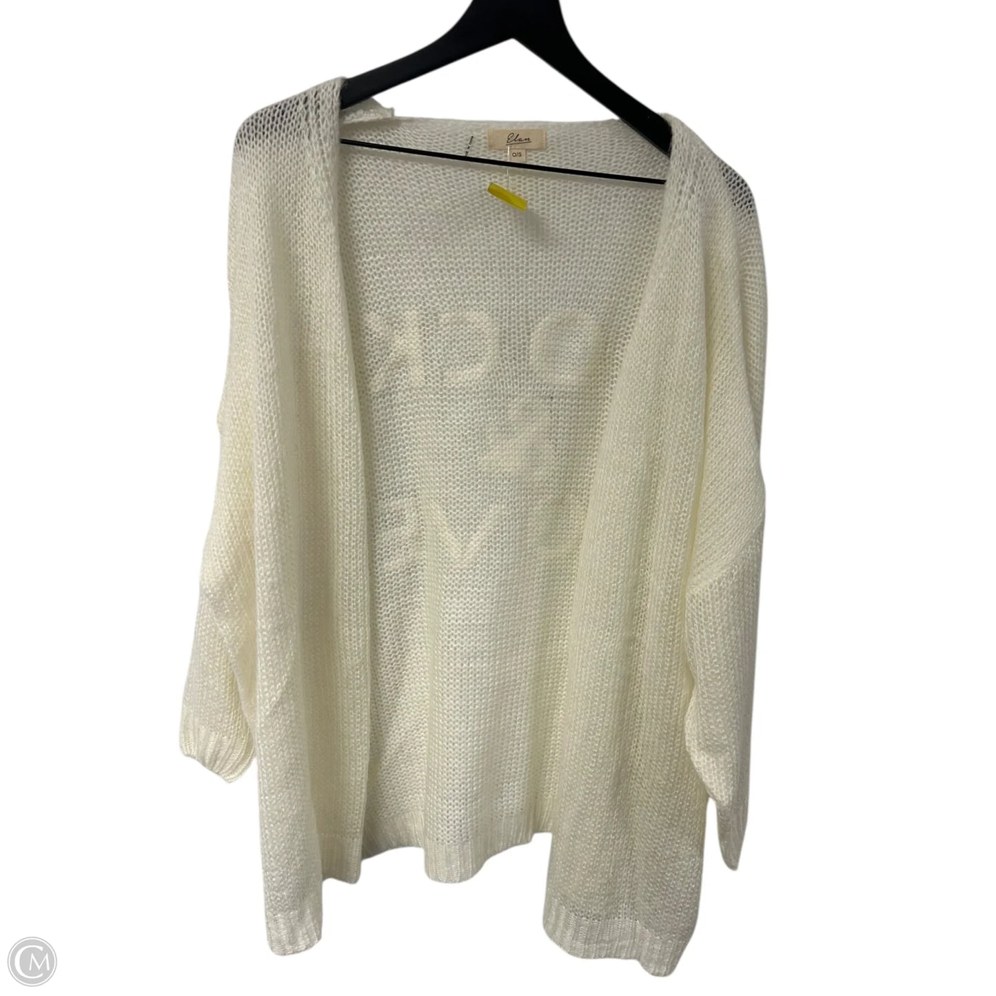 Sweater Cardigan By Elan In Cream, Size: Osfm