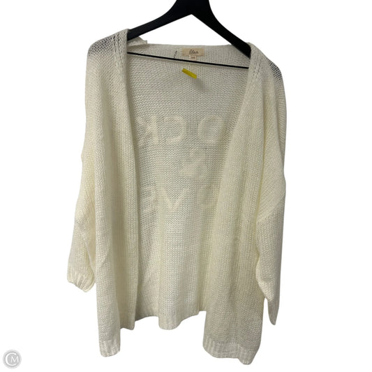 Sweater Cardigan By Elan In Cream, Size: Osfm