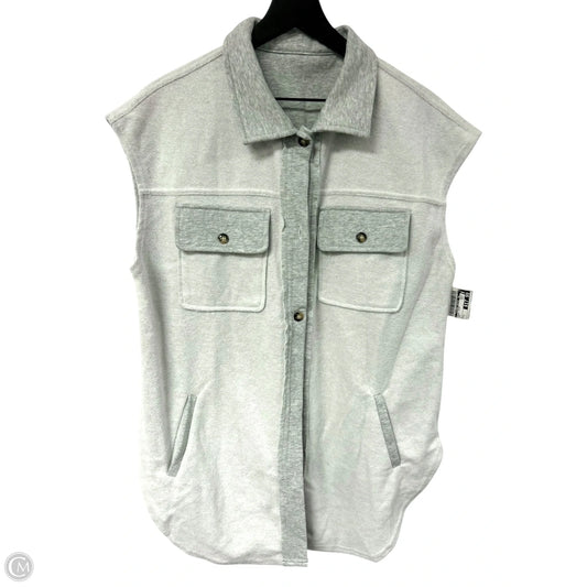Jacket Shirt By Clothes Mentor In Grey, Size: L