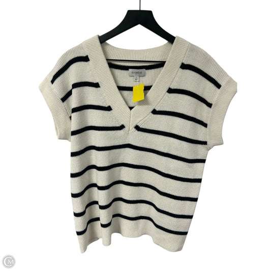 Vest Sweater By Evereve In Striped Pattern, Size: L