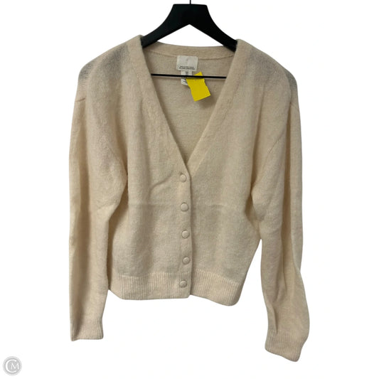 Sweater Cardigan By H&m In Cream, Size: S