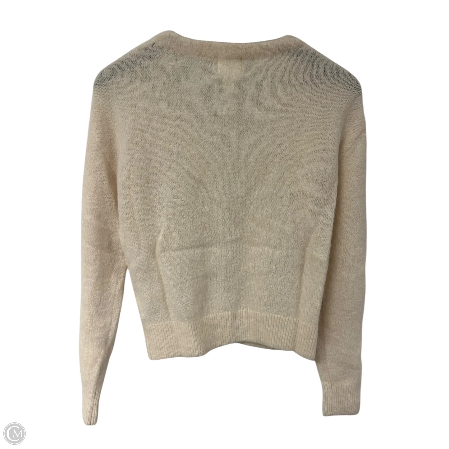 Sweater Cardigan By H&m In Cream, Size: S