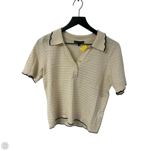 Sweater Short Sleeve By Adrianna Papell In Cream, Size: M