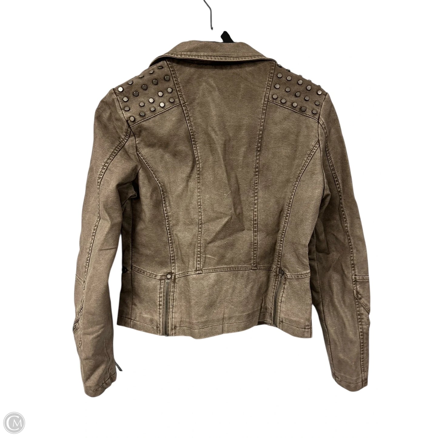 Jacket Moto By Clothes Mentor In Brown, Size: S