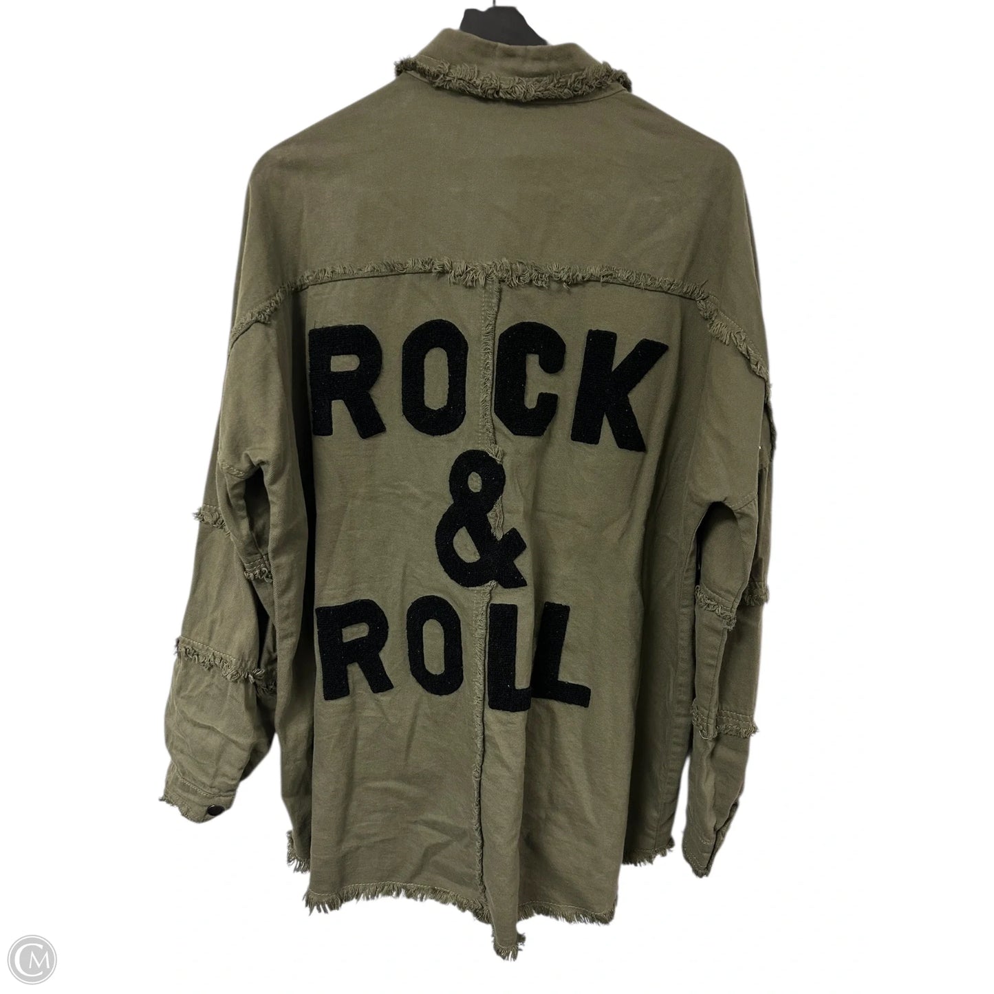 Jacket Shirt By Elan In Green, Size: M