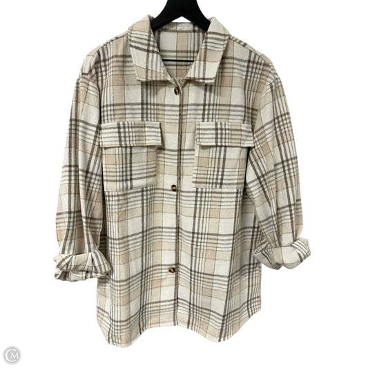 Blouse Long Sleeve By Clothes Mentor In Plaid Pattern, Size: Xl