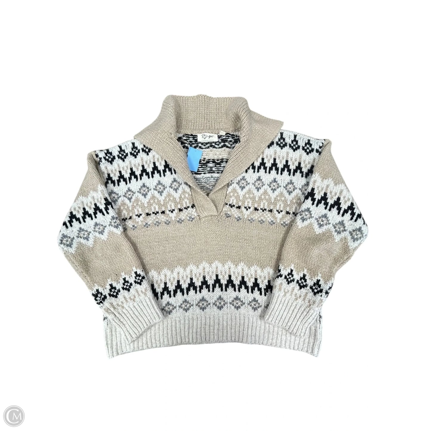 Sweater By Rd Style In Cream & Tan, Size: S