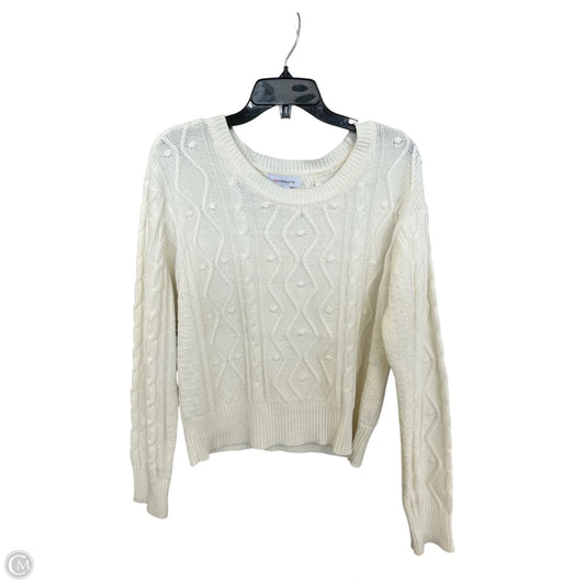 Sweater By Liz Claiborne In White, Size: L