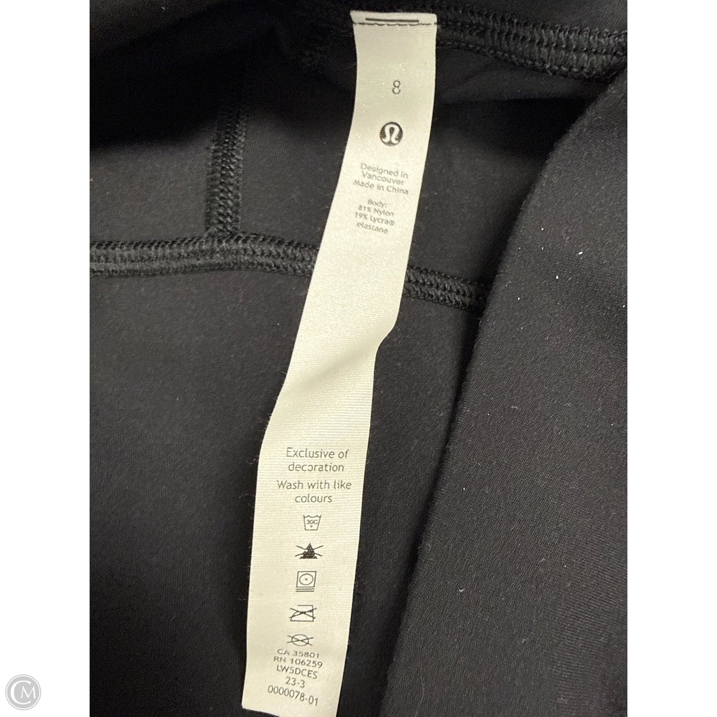 Athletic Leggings By Lululemon In Black, Size: 8