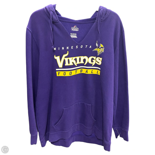 Sweatshirt Hoodie By Majestic In Purple, Size: Xxl