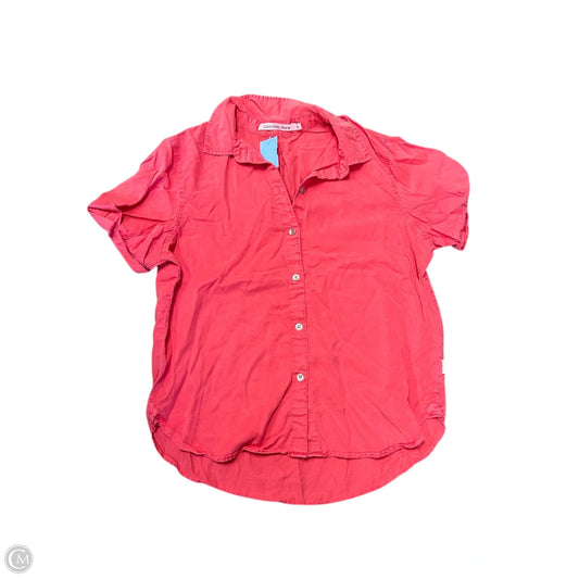 Blouse Short Sleeve By Calvin Klein In Coral, Size: M