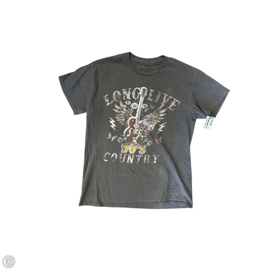 Top Short Sleeve By Cmc In Grey, Size: L