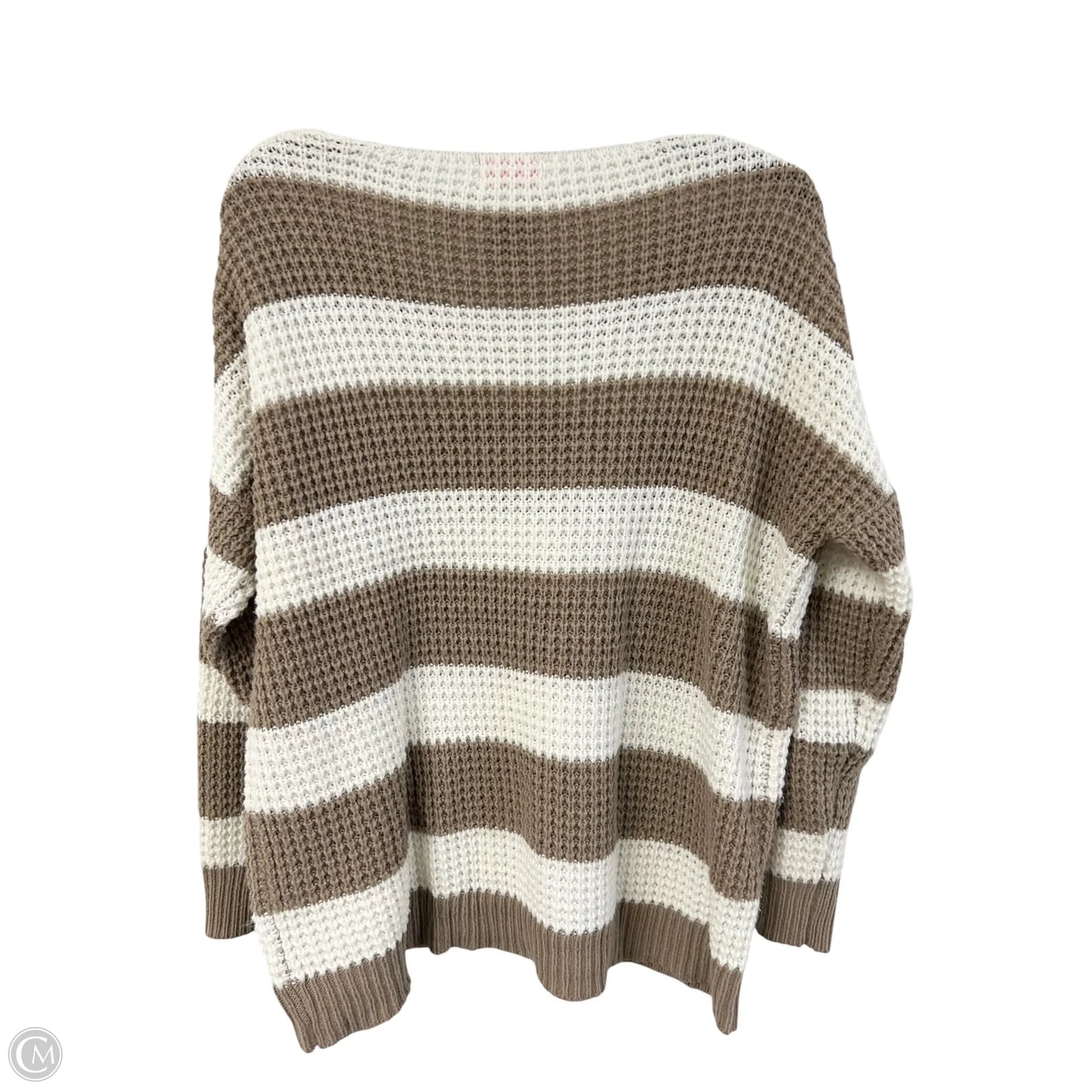 Sweater By Pink Lily In Tan & White, Size: S