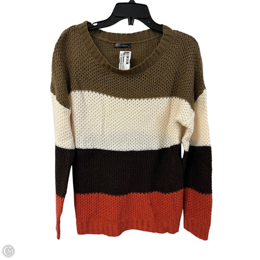 Sweater By Prettygarden In Brown & Cream, Size: M