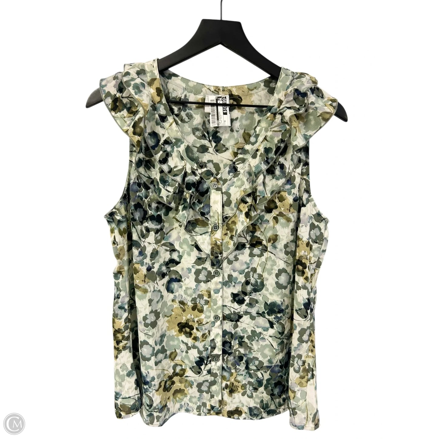 Top Sleeveless By Cabi In Floral Print, Size: M