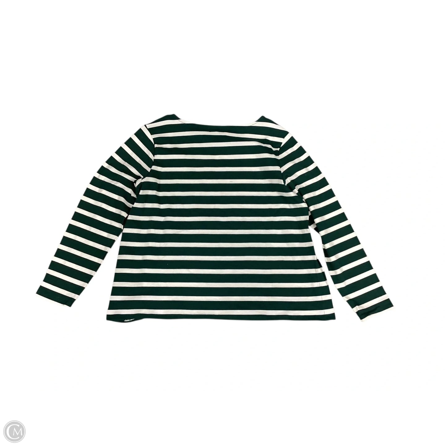 Top Long Sleeve By Maurices In Green & White, Size: L