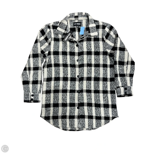 Jacket Shirt By Steve Madden In Plaid Pattern, Size: M
