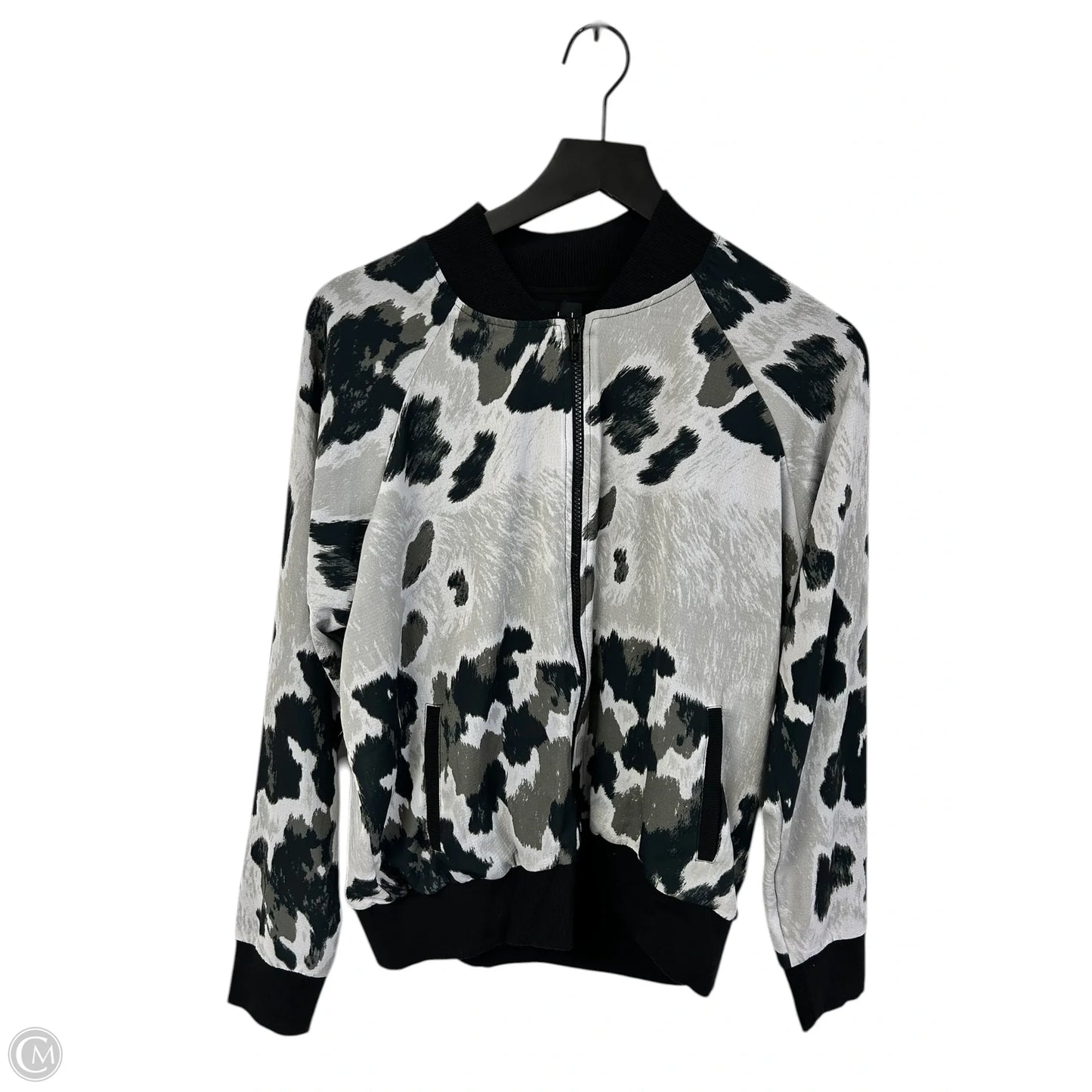 Jacket Shirt By Clothes Mentor In Black & Grey, Size: L