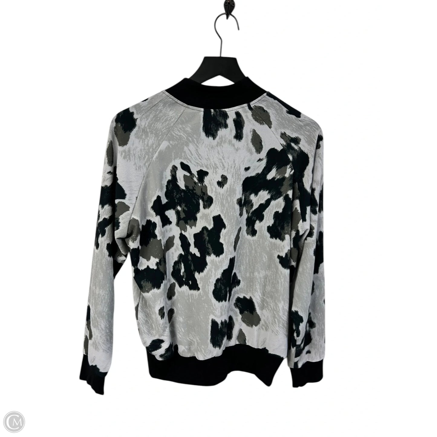 Jacket Shirt By Clothes Mentor In Black & Grey, Size: L