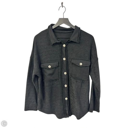 Jacket Shirt By Clothes Mentor In Black, Size: S