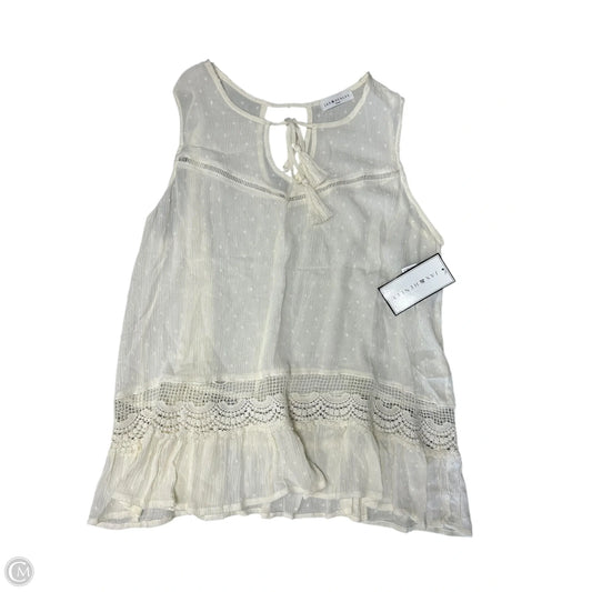 Top Sleeveless By Clothes Mentor In Cream, Size: M