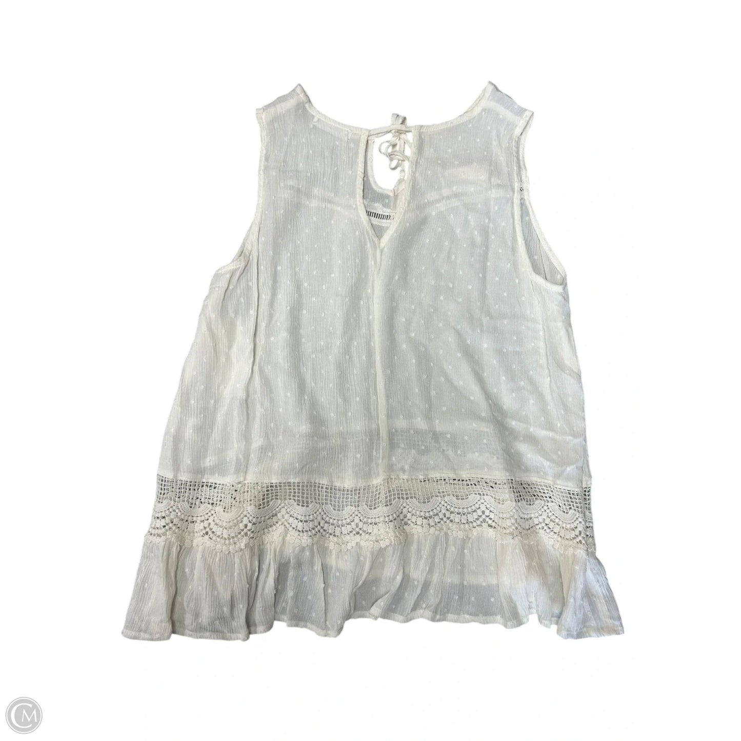 Top Sleeveless By Clothes Mentor In Cream, Size: M