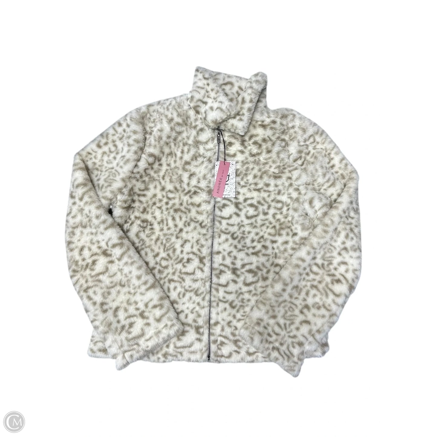 Jacket Faux Fur & Sherpa By Andree By Unit In Brown & Cream, Size: M