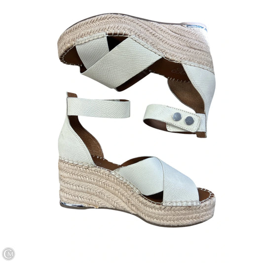 Sandals Heels Wedge By Franco Sarto In Ivory, Size: 7