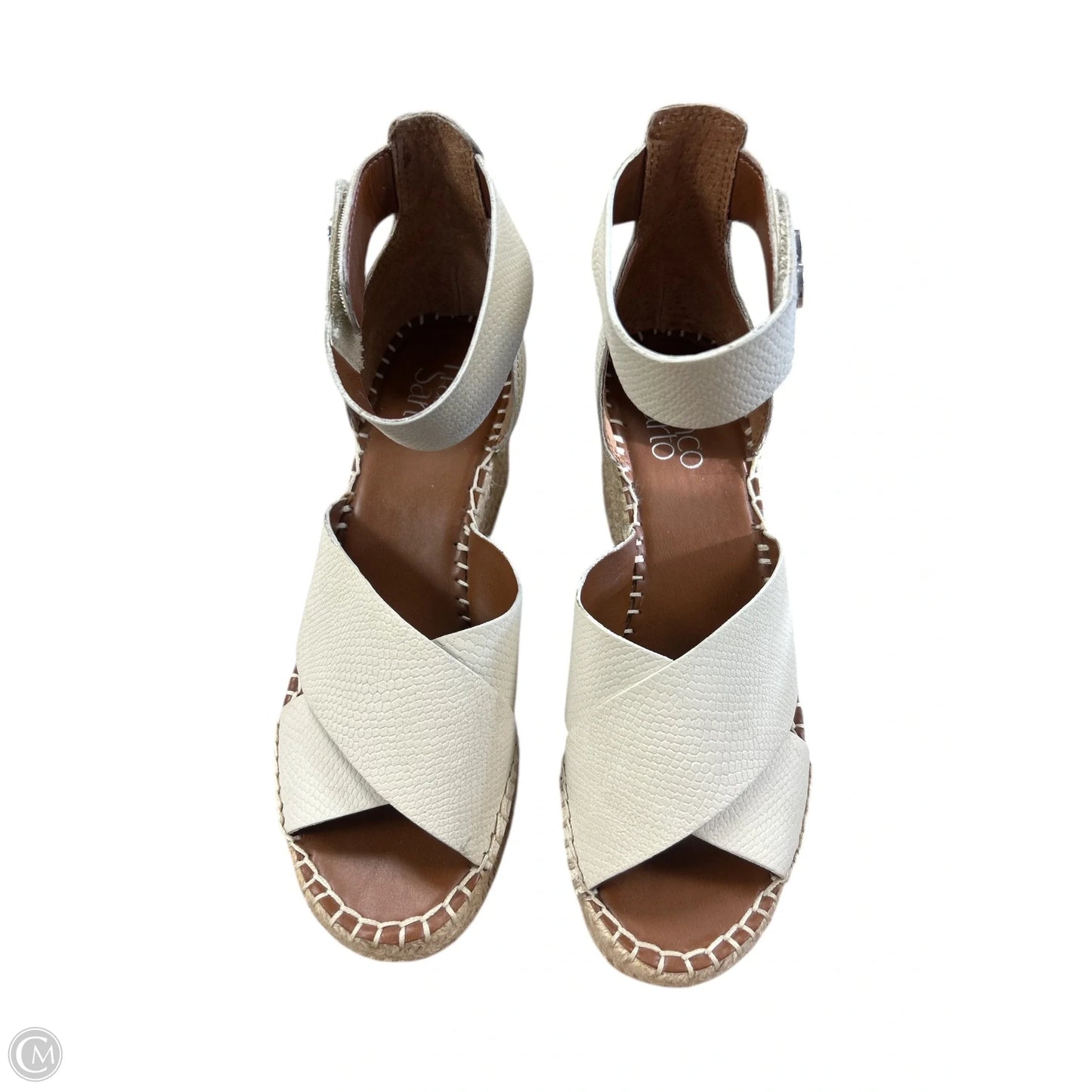 Sandals Heels Wedge By Franco Sarto In Ivory, Size: 7