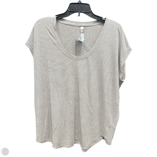 Athletic Top Short Sleeve By Athleta In Striped Pattern, Size: L