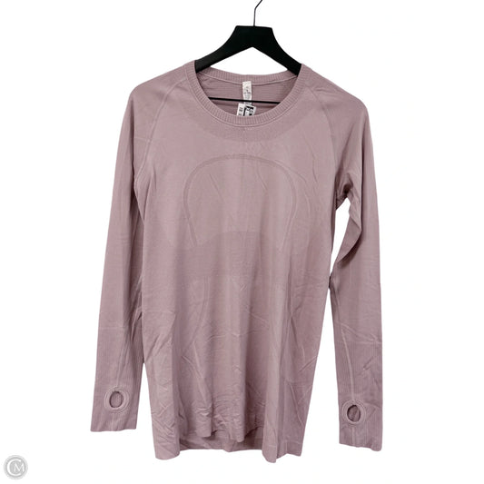 Athletic Top Long Sleeve Crewneck By Lululemon In Purple, Size: 10