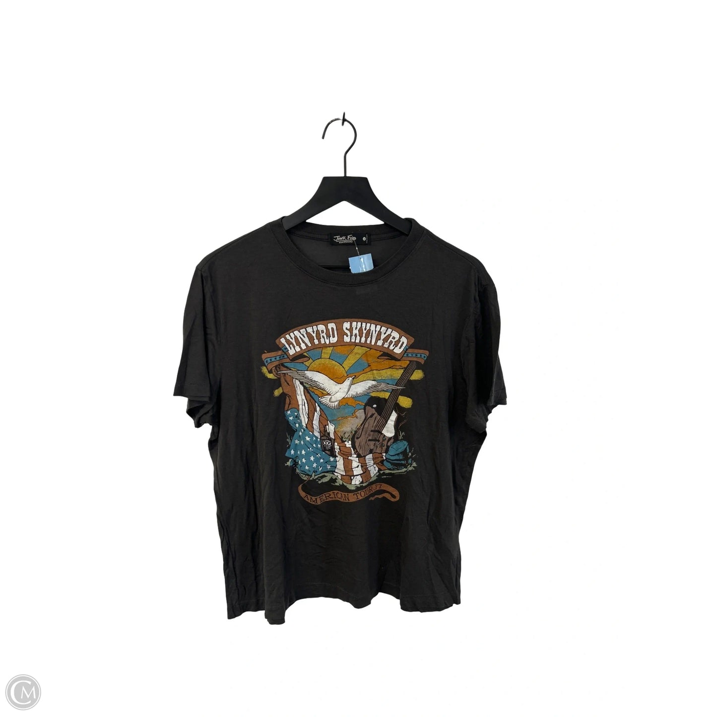 Top Short Sleeve By Junk Food In Grey, Size: L
