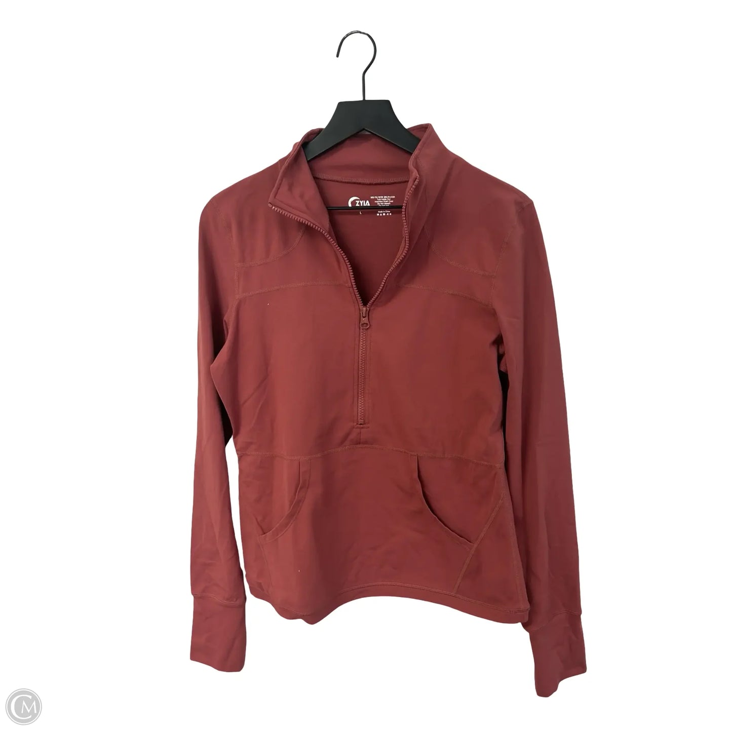 Athletic Top Long Sleeve Collar By Zyia In Pink, Size: L