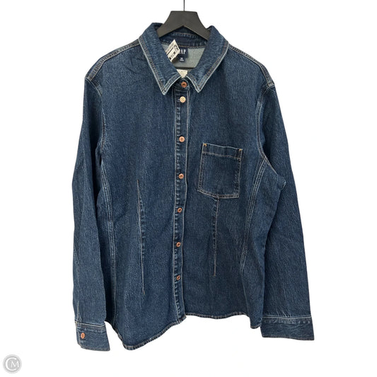 Jacket Denim By Gap In Blue Denim, Size: Xxl