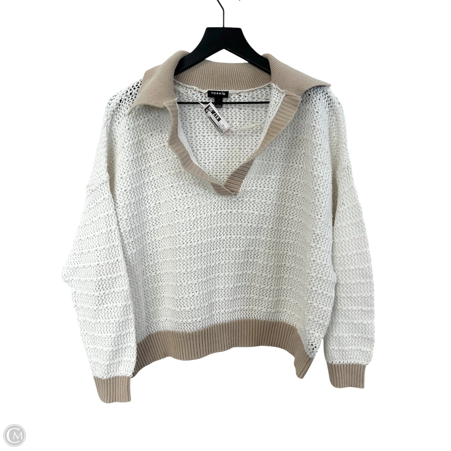 Sweater By Torrid In Tan & White, Size: 2x