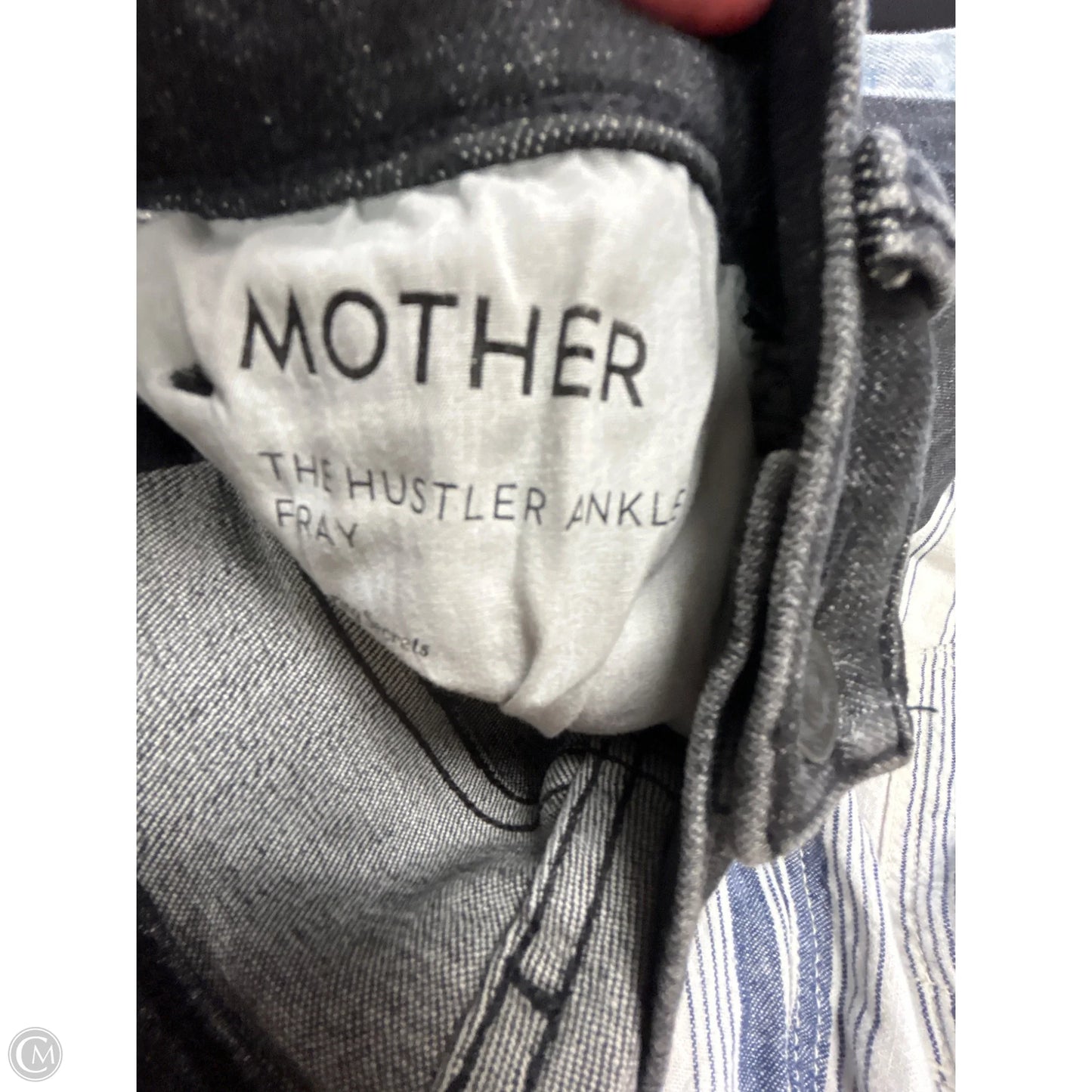 Jeans Cropped By Mother In Black Denim, Size: 4