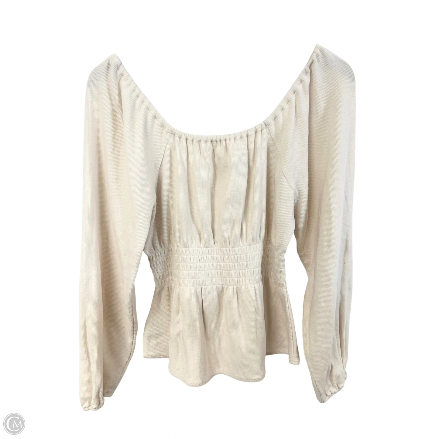 Top Long Sleeve By Madewell In Cream, Size: M