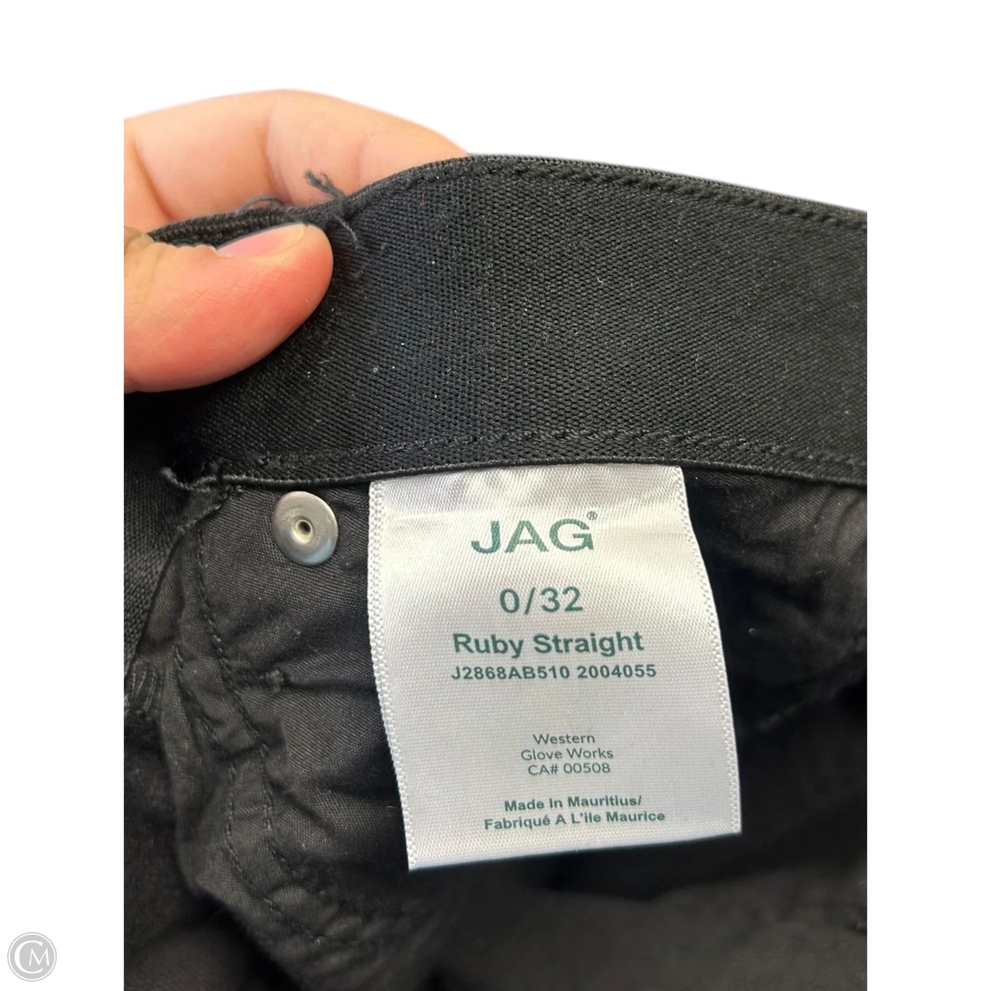 Jeans Straight By Jag In Black Denim, Size: 0