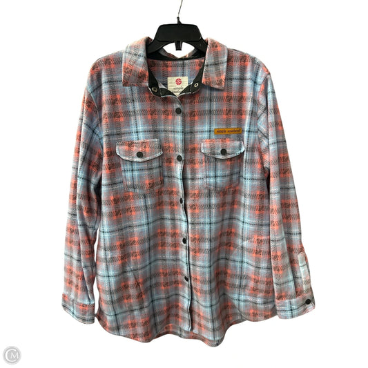 Jacket Fleece By Simply Southern In Blue & Pink, Size: Xl