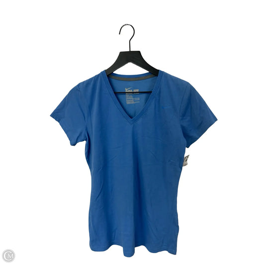 Athletic Top Short Sleeve By Nike In Blue, Size: M