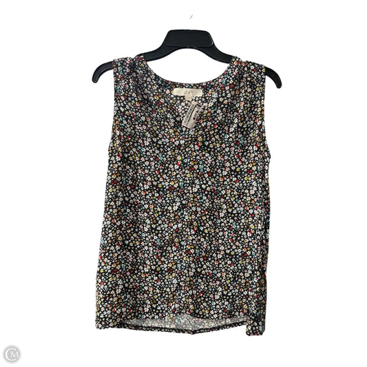 Top Sleeveless By Loft In Floral Print, Size: Xs