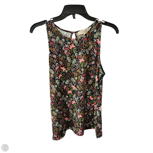 Top Sleeveless By Loft In Floral Print, Size: Xs