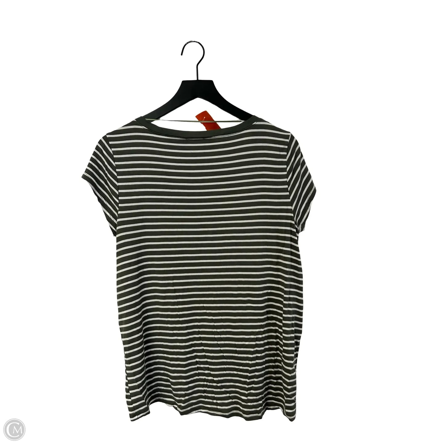 Top Short Sleeve By Cable And Gauge In Green & White, Size: L