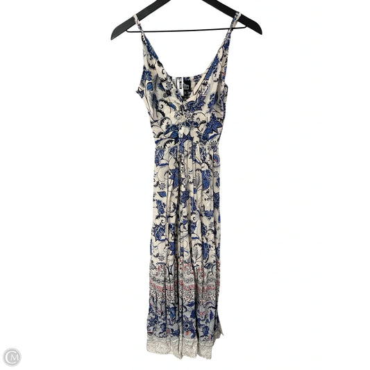 Dress Casual Maxi By Angie In Blue & Cream, Size: M