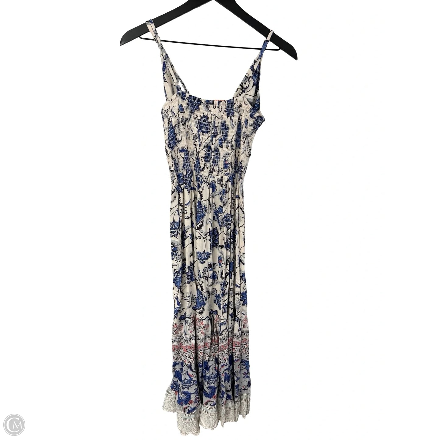 Dress Casual Maxi By Angie In Blue & Cream, Size: M