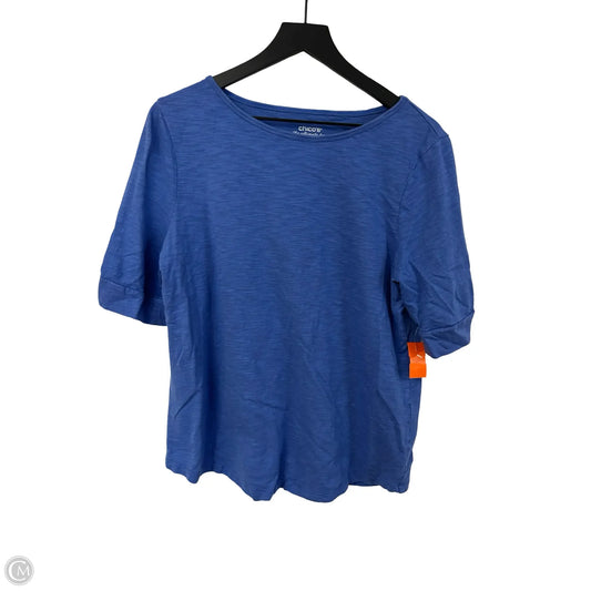 Top Short Sleeve Basic By Chicos In Blue, Size: L