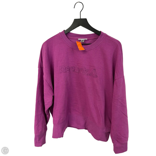 Sweatshirt Crewneck By Reebok In Purple, Size: M